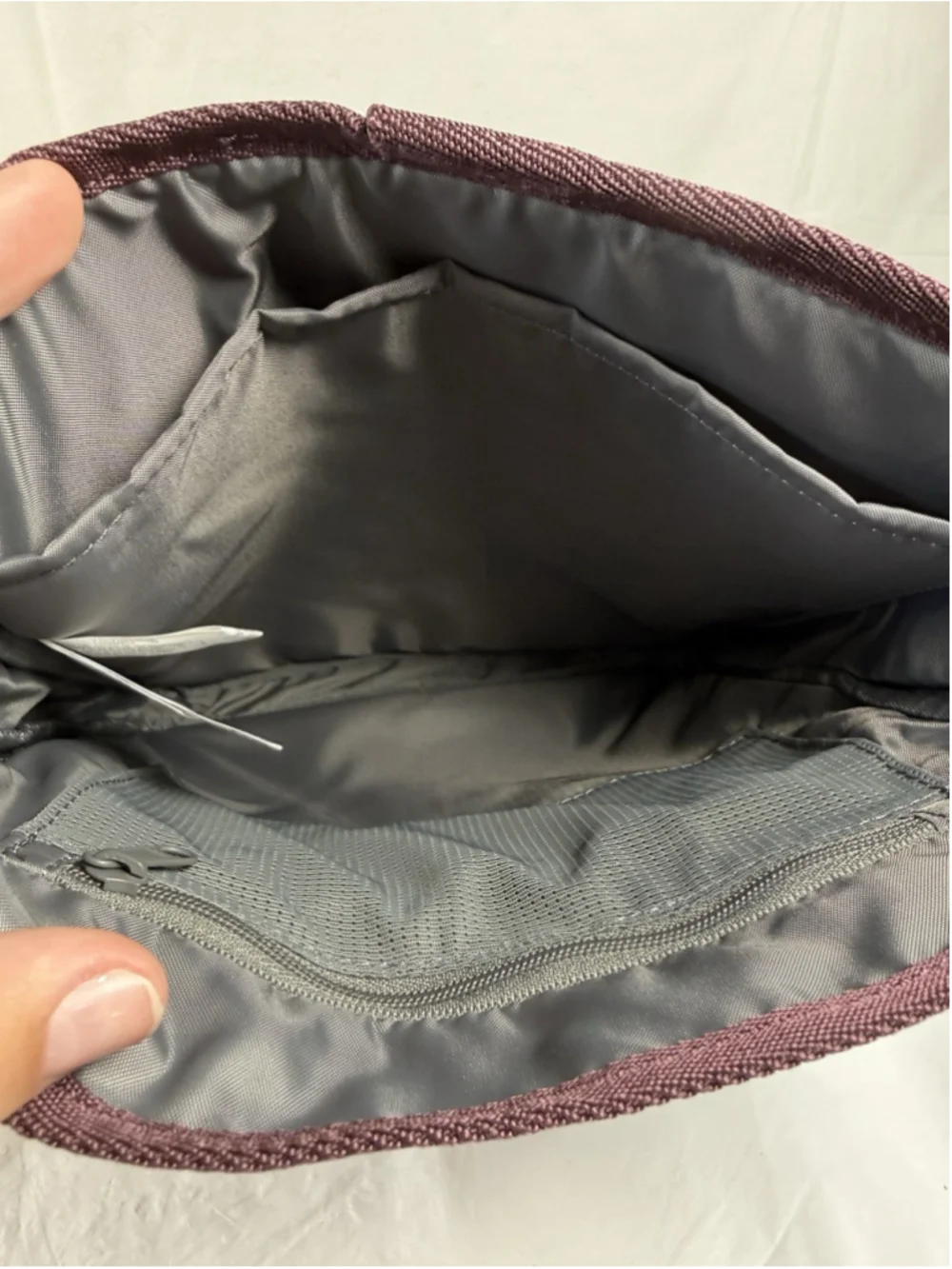 Eddie Bauer Connect Tech Crossbody Bag Burgundy leaf print Travel Tablet Purse